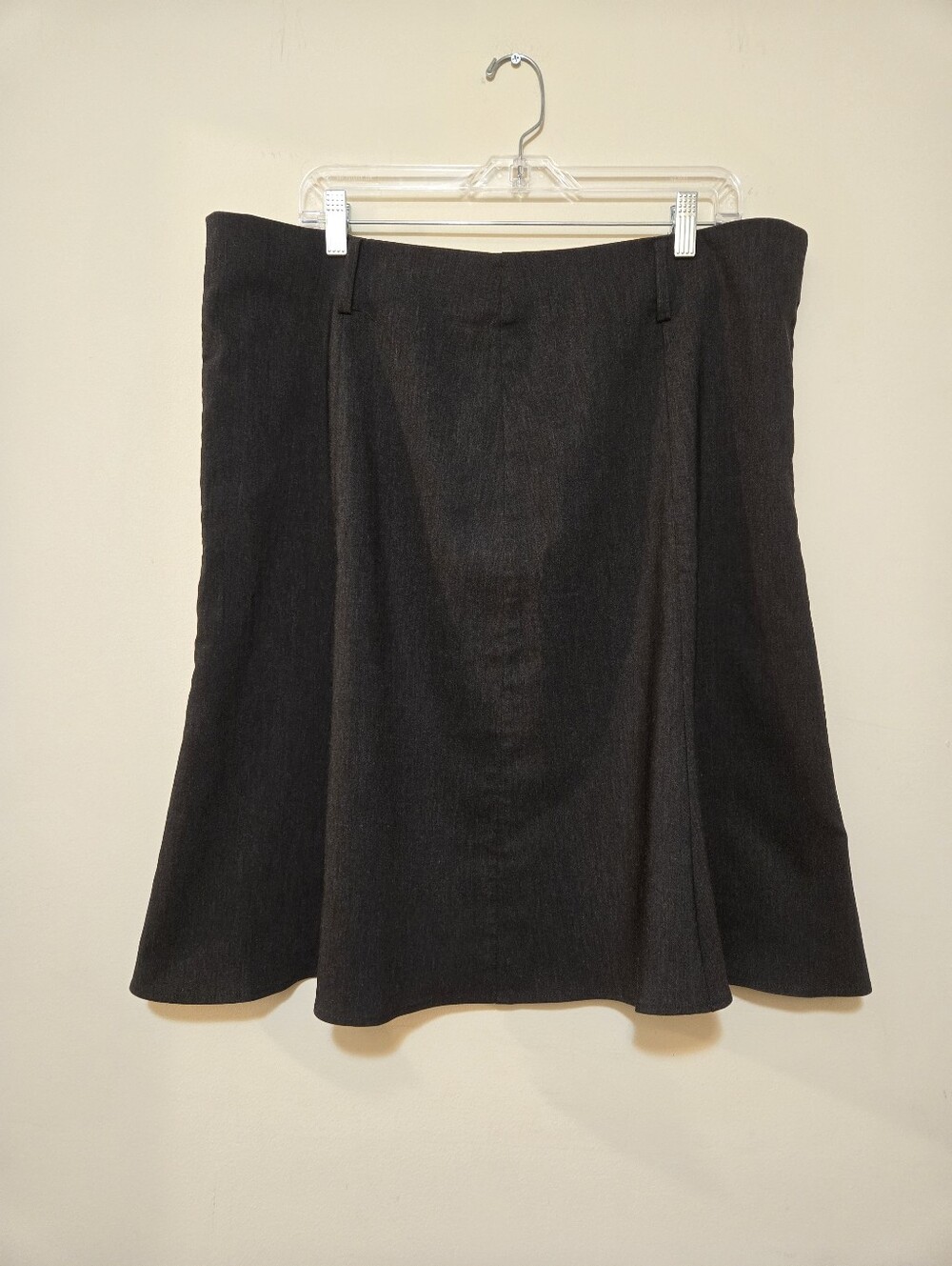 RAG Vintage Charcoal Gray A-Line Midi Skirt Flared Career Size 20